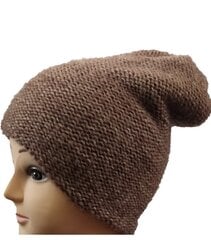 Вязаная двойная шапка женская, коричневая цена и информация | Женские шапки | kaup24.ee