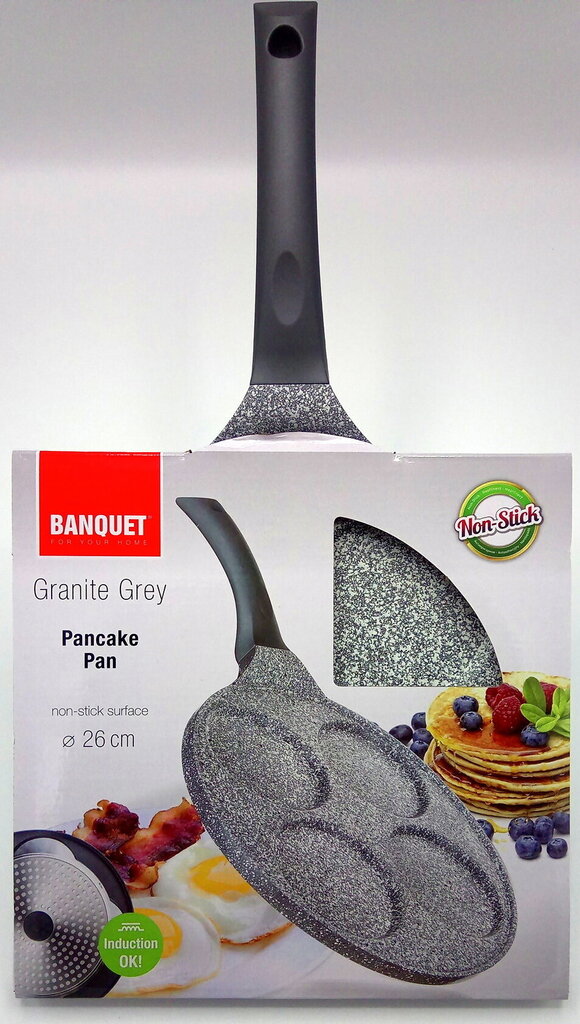 Pannkoogipann 26cm, jaoks 4 pannkoogi Granite Grey hind ja info | Pannid | kaup24.ee