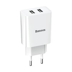 Сетевая зарядка Baseus Speed Mini Dual U Charger 10.5W белая CCFS-R02 цена и информация | Зарядные устройства для телефонов | kaup24.ee