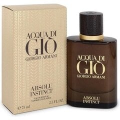 Parfüümvesi Giorgio Armani Acqua Di Gio Absolu Instinct EDP meestele 75 ml цена и информация | Мужские духи | kaup24.ee