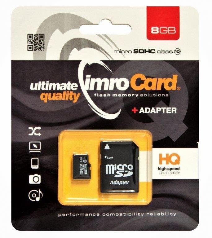 Imro KOM000654 MicroSD 8GB hind ja info | Mobiiltelefonide mälukaardid | kaup24.ee