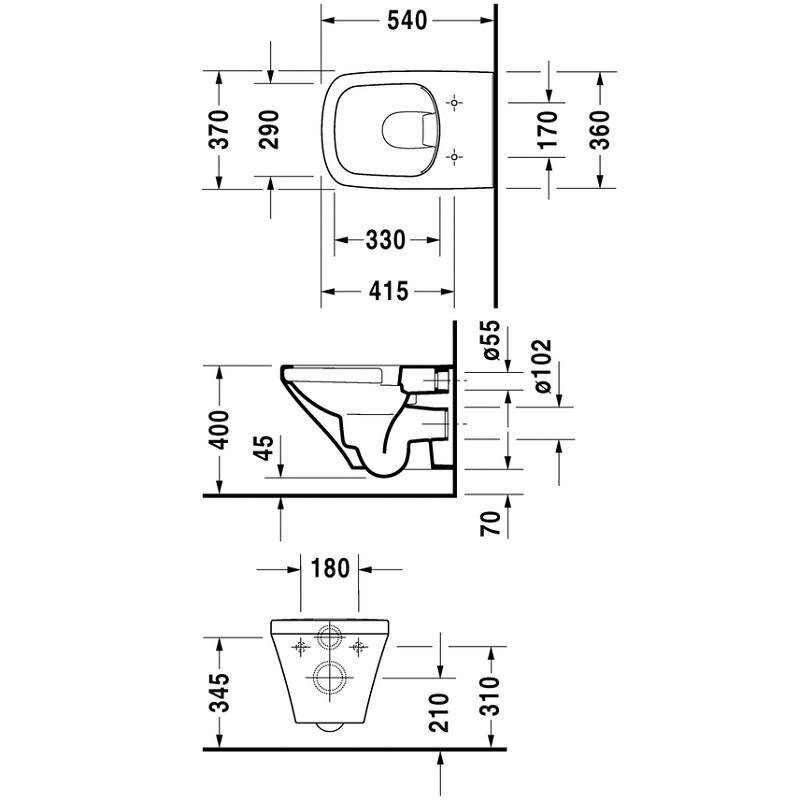 Seinale paigaldatav WC pott Duravit DuraStyle Rimless aeglaselt liikuva kaanega, 45510900A1 hind ja info | WС-potid | kaup24.ee