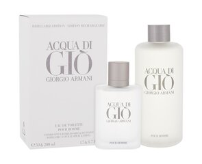 Набор для мужчин Giorgio Armani Acqua Di Gio: EDT для мужчин 50 мл + EDT для мужчин 200 мл цена и информация | Мужские духи | kaup24.ee