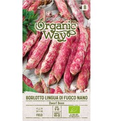 Kääbus oad Borlotto Lingua Di Fuoco Nano Organic Way 7,0 g hind ja info | Köögivilja-, marjaseemned | kaup24.ee