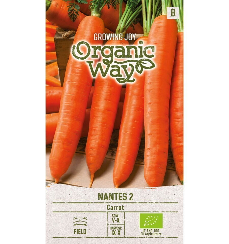 Söödav porgand Nantes 2 Organic Way 2,0 g hind ja info | Köögivilja-, marjaseemned | kaup24.ee