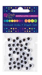 Клеющиеся подвижные глаза 8 мм, 36 шт. цена и информация | Аппликации, декорации, наклейки | kaup24.ee