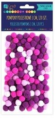 Акриловые помпоны 1 см, 120 шт., фиолетовый микс цена и информация | Аппликации, декорации, наклейки | kaup24.ee