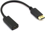 Видео адаптер-переходник Platinet Multimedia Display Port на HDMI (1080P*60Hz), черный