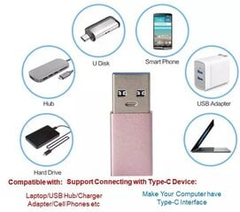 Fusion universaalne OTG-adapter USB 3.0 C-tüüpi 3.1 must hind ja info | USB jagajad, adapterid | kaup24.ee