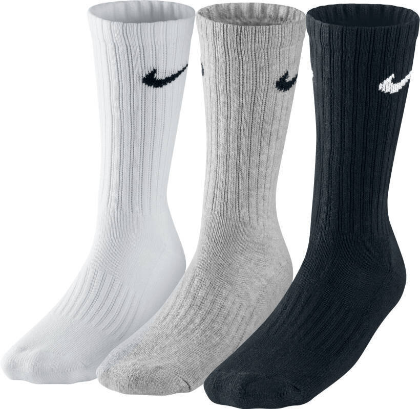 Nike sokid 3pk, valge-hall-must hind ja info | Meeste sokid | kaup24.ee