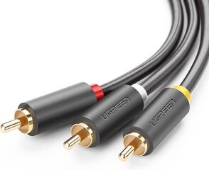 UGREEN 3x RCA kaabel, 1,5 m, must, AV105 цена и информация | Кабели и провода | kaup24.ee