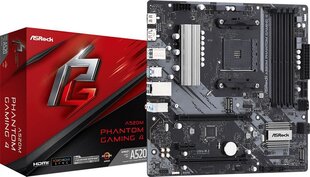 Материнская плата ASRock A520M PHANTOM GAMING 4 цена и информация | Материнские платы | kaup24.ee