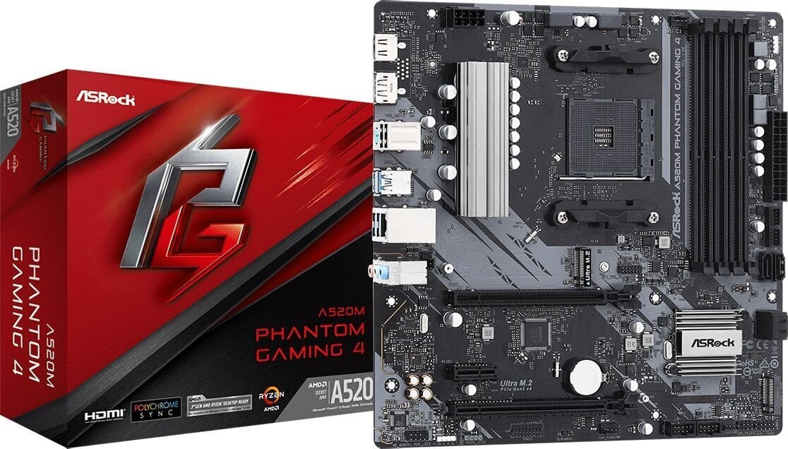 ASRock A520M PHANTOM GAMING 4 цена и информация | Emaplaadid | kaup24.ee