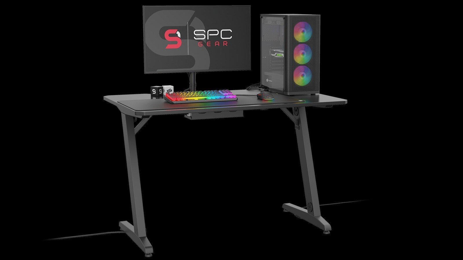 Mängurilaud Spc Gear GD100, must цена и информация | Arvutilauad, kirjutuslauad | kaup24.ee