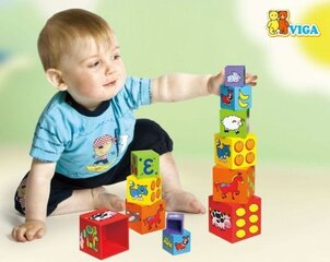 Цветные деревянные кубики Viga цена и информация | Игрушки для малышей | kaup24.ee