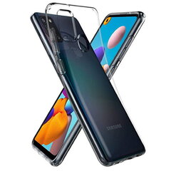 Особо элегантный и прочный Spigen Liquid Crystal TPU чехол-крышка для Samsung Galaxy A21s (A217F), прозрачный цена и информация | Чехлы для телефонов | kaup24.ee