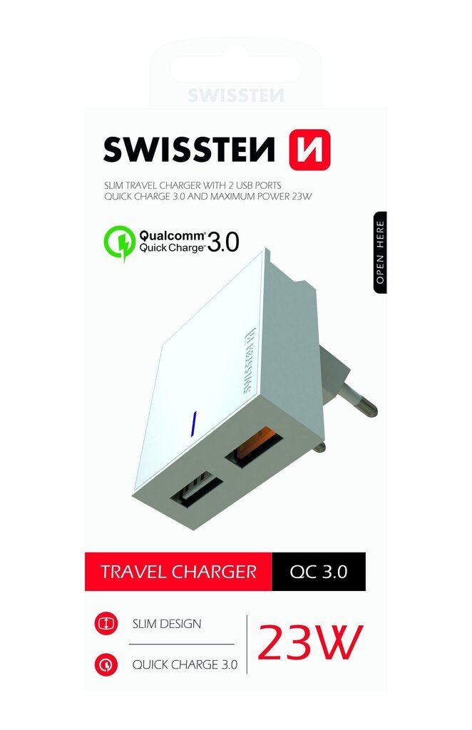 Swissten Premium SW-T-23W-QC30-W цена и информация | Mobiiltelefonide laadijad | kaup24.ee