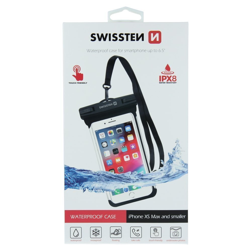 Swissten Waterproof Case for Phones IPX8 Black hind ja info | Telefoni kaaned, ümbrised | kaup24.ee