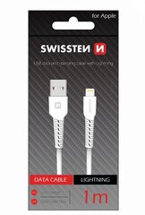 Кабель для зарядки и переноса данных Swissten Basic Fast Charge 3A Lightning (MD818ZM/A), 1 м, белый цена и информация | Кабели и провода | kaup24.ee