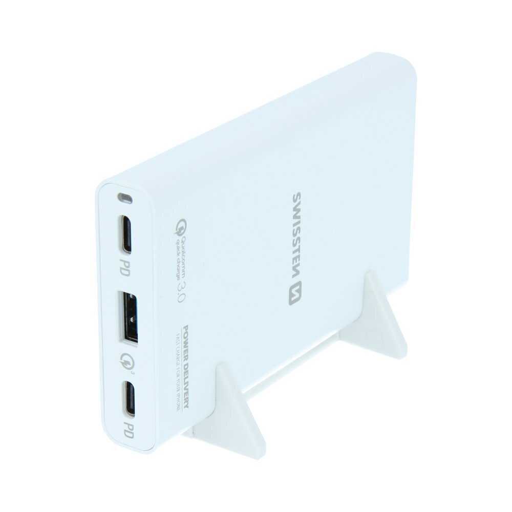 Swissten Travel Charger Notebooks and MacBook / 60W / PD3.0 / QC3.0 / PPS / White цена и информация | Akupangad | kaup24.ee