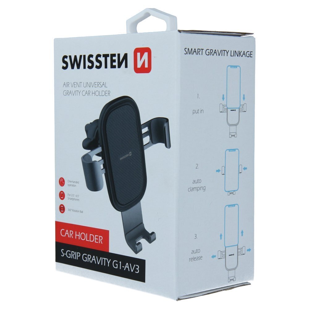 Swissten S-GRIP G1-AV3 Metal Age Gravity 360 Universal Car Air Vent Holder For Devices Silver hind ja info | Mobiiltelefonide hoidjad | kaup24.ee