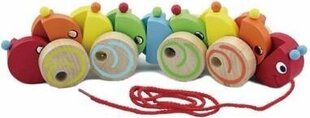 Деревянная многоножка на веревочке Viga цена и информация | Игрушки для малышей | kaup24.ee