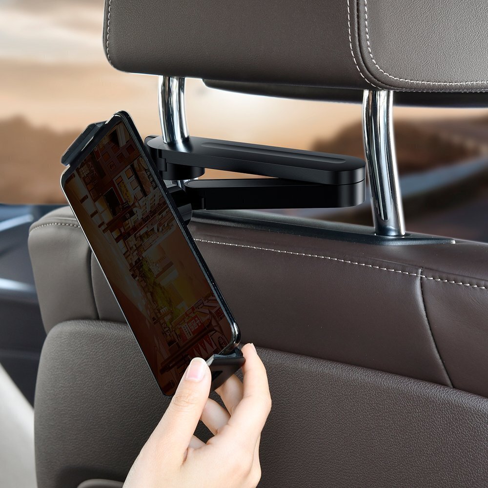 Baseus Backseat Car Mount Adjustable Headrest Bracket for tablets and smartphones 4,7'' - 12,3'' black (SULR-A01) цена и информация | Mobiiltelefonide hoidjad | kaup24.ee