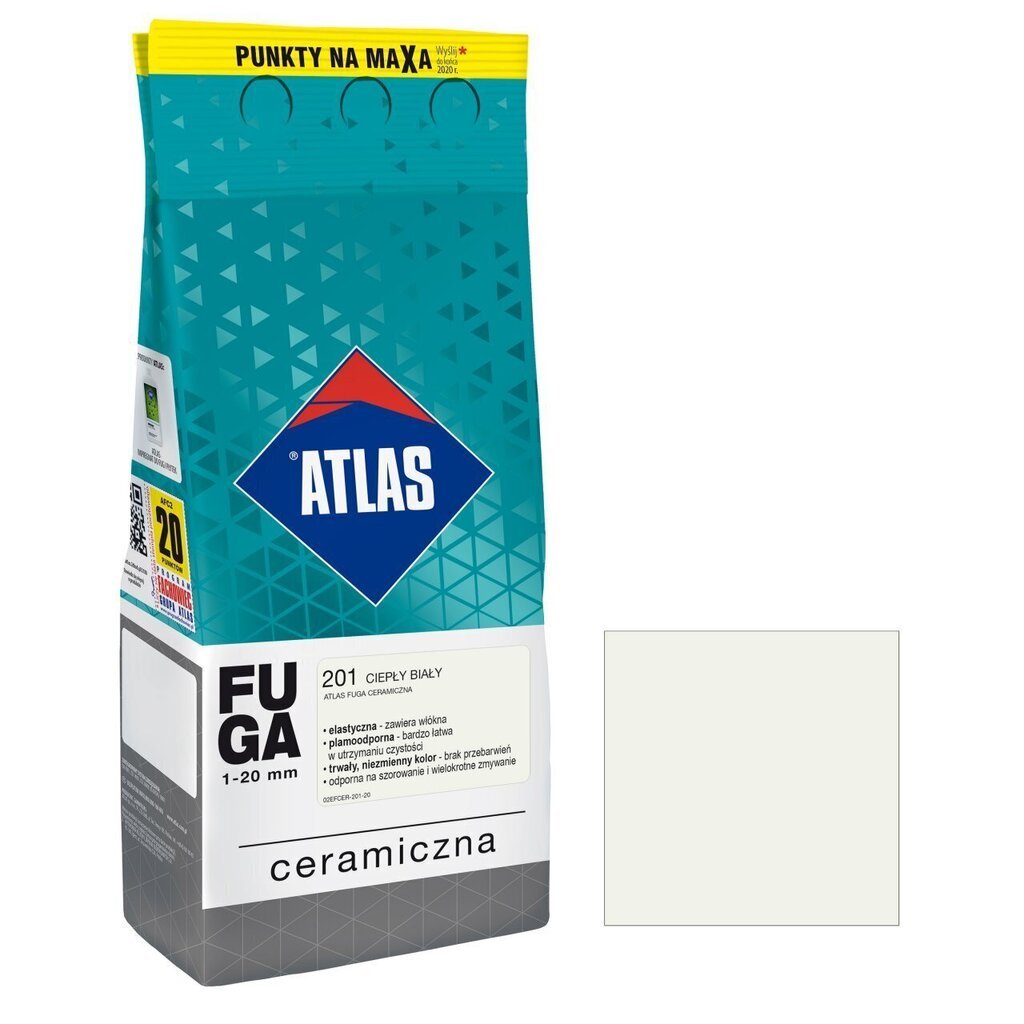 Keraamika vuugitäide Atlas 201, 5 kg, soe valge hind ja info | Krundid, pahtel jne. | kaup24.ee