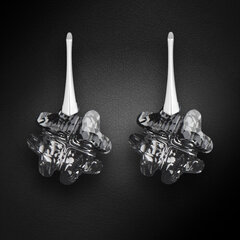Naiste hõbedased kõrvarõngad DiamondSky „Clover (Silver Night)“ Swarovski kristallidega цена и информация | Серьги | kaup24.ee