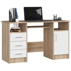 Письменный стол NORE Ana, 124 см, дубового/белого цвета цена и информация | Компьютерные, письменные столы | kaup24.ee