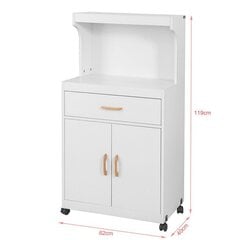 Кухонный шкафчик на колесиках SoBuy FSB12-W, белый цена и информация | Кухонные шкафчики | kaup24.ee