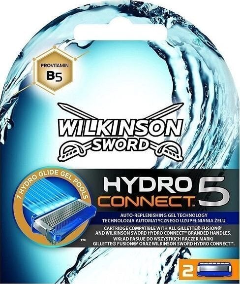 Raseerimisterad Wilkinson Sword Hydro Connect 5, 2 tk. цена и информация | Raseerimisvahendid | kaup24.ee