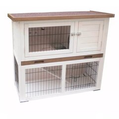 @Pet Клетка для кроликов Kiki, белая / коричневая, 92x45x80 см 20077 цена и информация | Клетки и принадлежности для грызунов | kaup24.ee