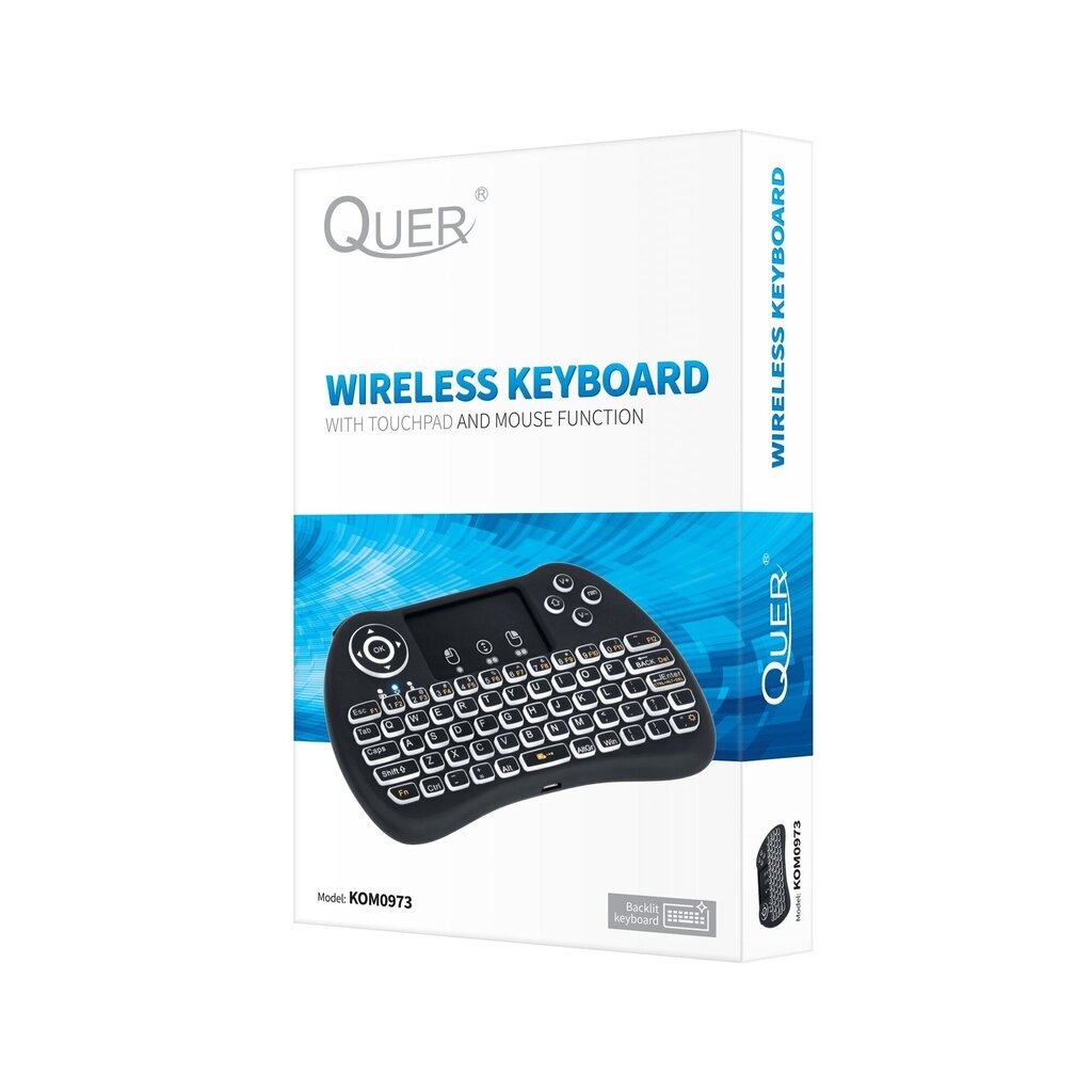 Quer Mini Q5 Wireless Keyboard For PC / PS4 / XBOX / Smart TV / Android + TouchPad / Black (With Backlight) цена и информация | Klaviatuurid | kaup24.ee