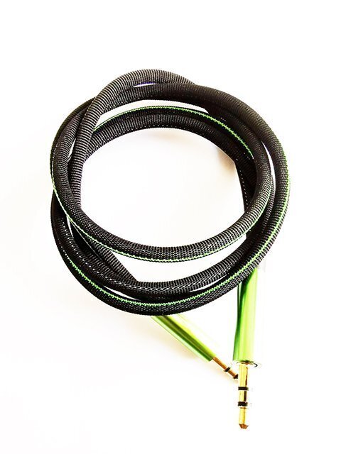 Mocco Textile Premium AUX Cable 3.5 mm -> 3.5 mm 1M Green hind ja info | Kaablid ja juhtmed | kaup24.ee