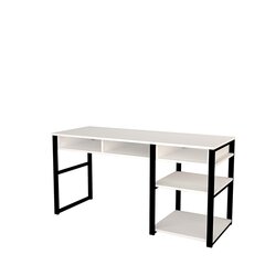 Kirjutuslaud riiulitega Serho, valge/must hind ja info | Arvutilauad, kirjutuslauad | kaup24.ee