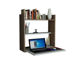 Transformeeritav laud-riiul Laptop, valge/pruun hind ja info | Arvutilauad, kirjutuslauad | kaup24.ee
