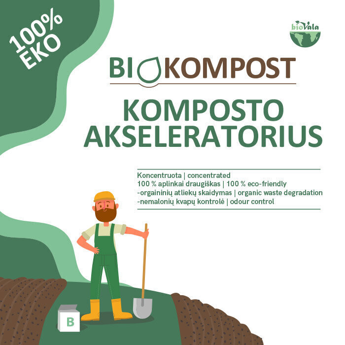 Komposti kiirendi BioVala - BioKompost, 500 g / 25 m3 цена и информация | Mikroorganismid, bakterid | kaup24.ee