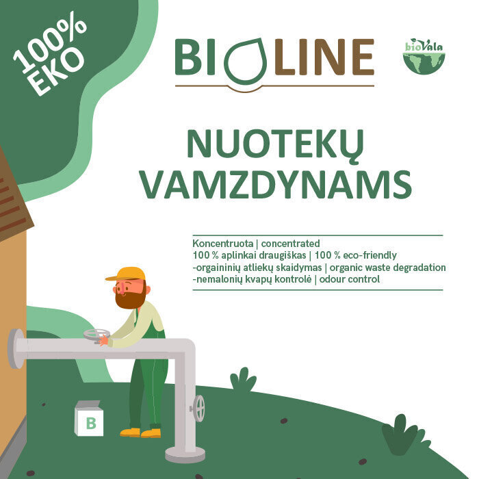Vahend kanalisatsioonitorudele BioVala-Bioline, 250 g /10 korda hind ja info | Mikroorganismid, bakterid | kaup24.ee