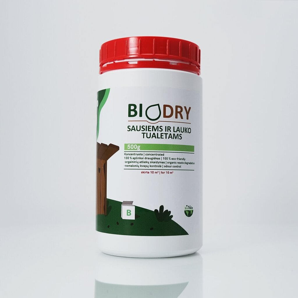 Vahend kuiv- ja välikäimlatele BioVala - BIODRY, 500 g / 10 m3 hind ja info | Mikroorganismid, bakterid | kaup24.ee