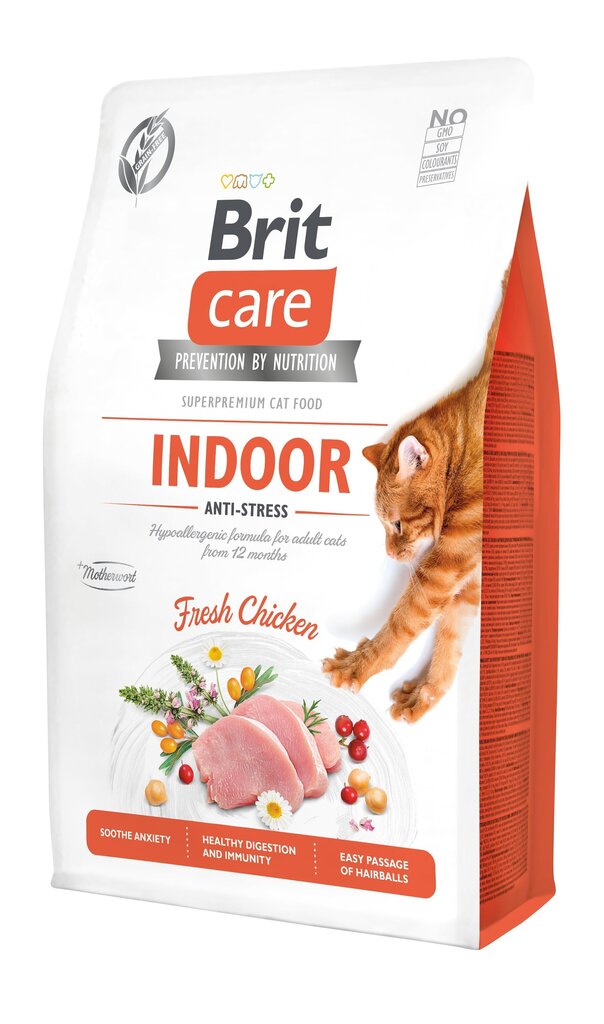 Brit Care Cat Grain-Free Indoor Anti-Stress kassitoit 7 kg hind ja info | Kuivtoit kassidele | kaup24.ee