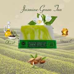 Нежное глицериновое мыло ручной работы JASMINE-GREEN TEA Saules Fabrika, 80 г цена и информация | Мыло | kaup24.ee