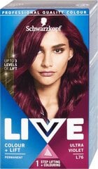 Juuksevärv Schwarzkopf Live Colour + Lift, L76 Ultra Violet (ultravioletne) цена и информация | Краска для волос | kaup24.ee