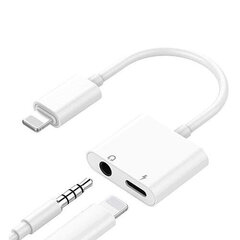 Kahekordne adapter iPhone Lightning - 3,5 mm kõrvaklappide ja laadija jaoks hind ja info | Extra Digital Mobiiltelefonid, foto-, videokaamerad | kaup24.ee