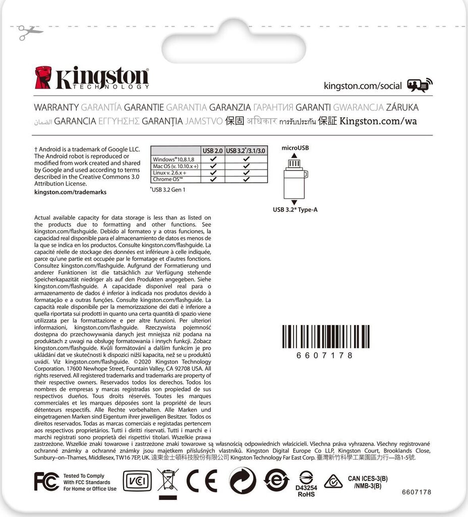 USB3 mälupulk.2/32GB DTDUO3G2/32GB KINGSTON hind ja info | Mälupulgad | kaup24.ee