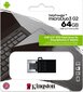 USB3 mälupulk.2/64GB DTDUO3G2/64GB KINGSTON hind ja info | Mälupulgad | kaup24.ee