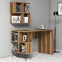Письменный стол Extra 2, коричневый цена и информация | Компьютерные, письменные столы | kaup24.ee
