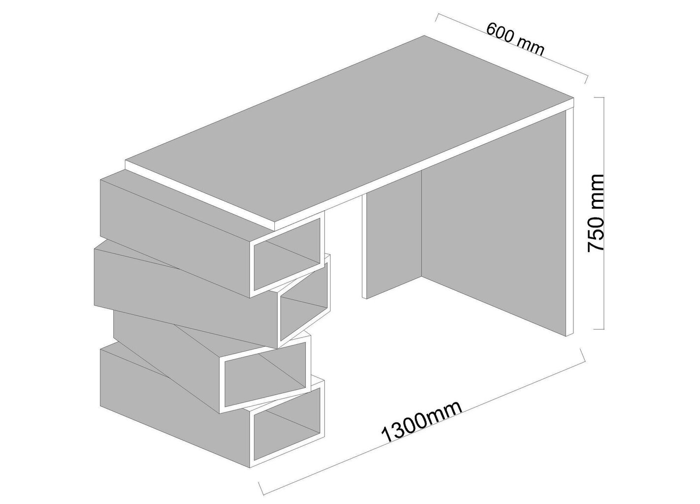 Jenga kirjutuslaud, valge/pruun hind ja info | Arvutilauad, kirjutuslauad | kaup24.ee