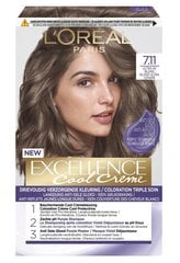 Краска для волос L'Oreal Paris Excellence Cool Creme 7.11 Ultra Ash Blonde цена и информация | Краска для волос | kaup24.ee