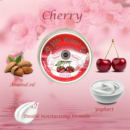 Kinkekomplekt (Suhkrukoorija 300g + Kehajogurt 200g + Dušigeel 200ml + Glütseriinseep 80g) Cherry Saules Fabrika цена и информация | Kehakoorijad | kaup24.ee